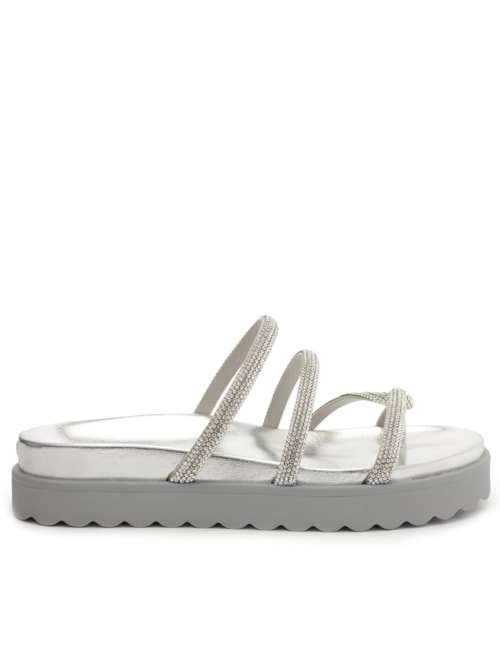 Papete Feminina Phoebe Sporty Tratorada Brilho - Prateado