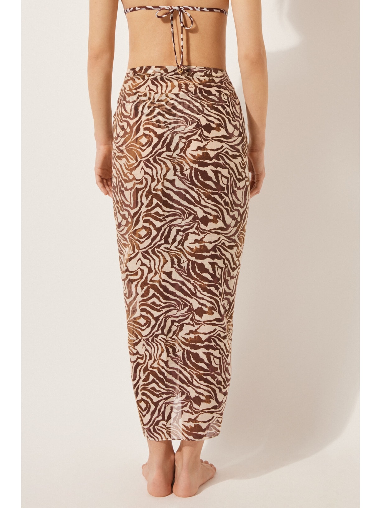 Pareô Longo Brown Zebra Marrom Calzedonia