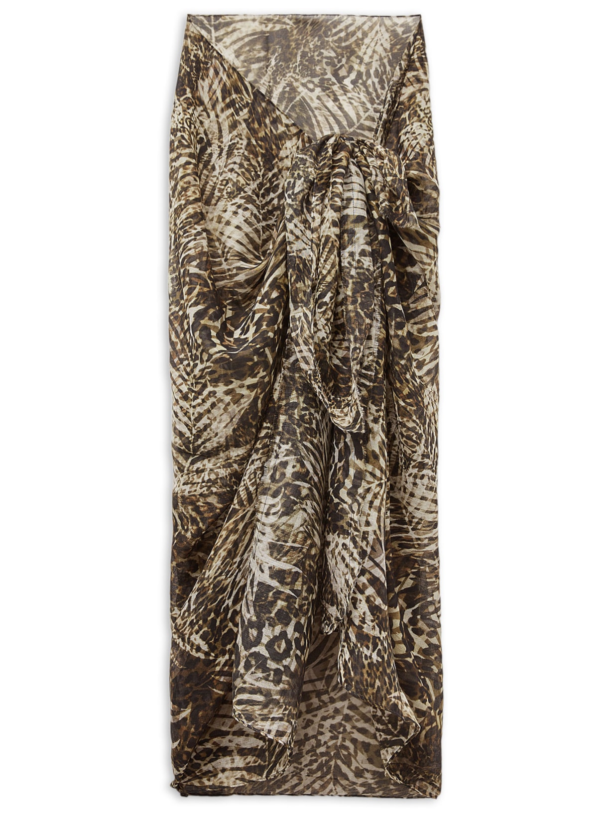 Pareô Longo Com Padrão Selva - Verde