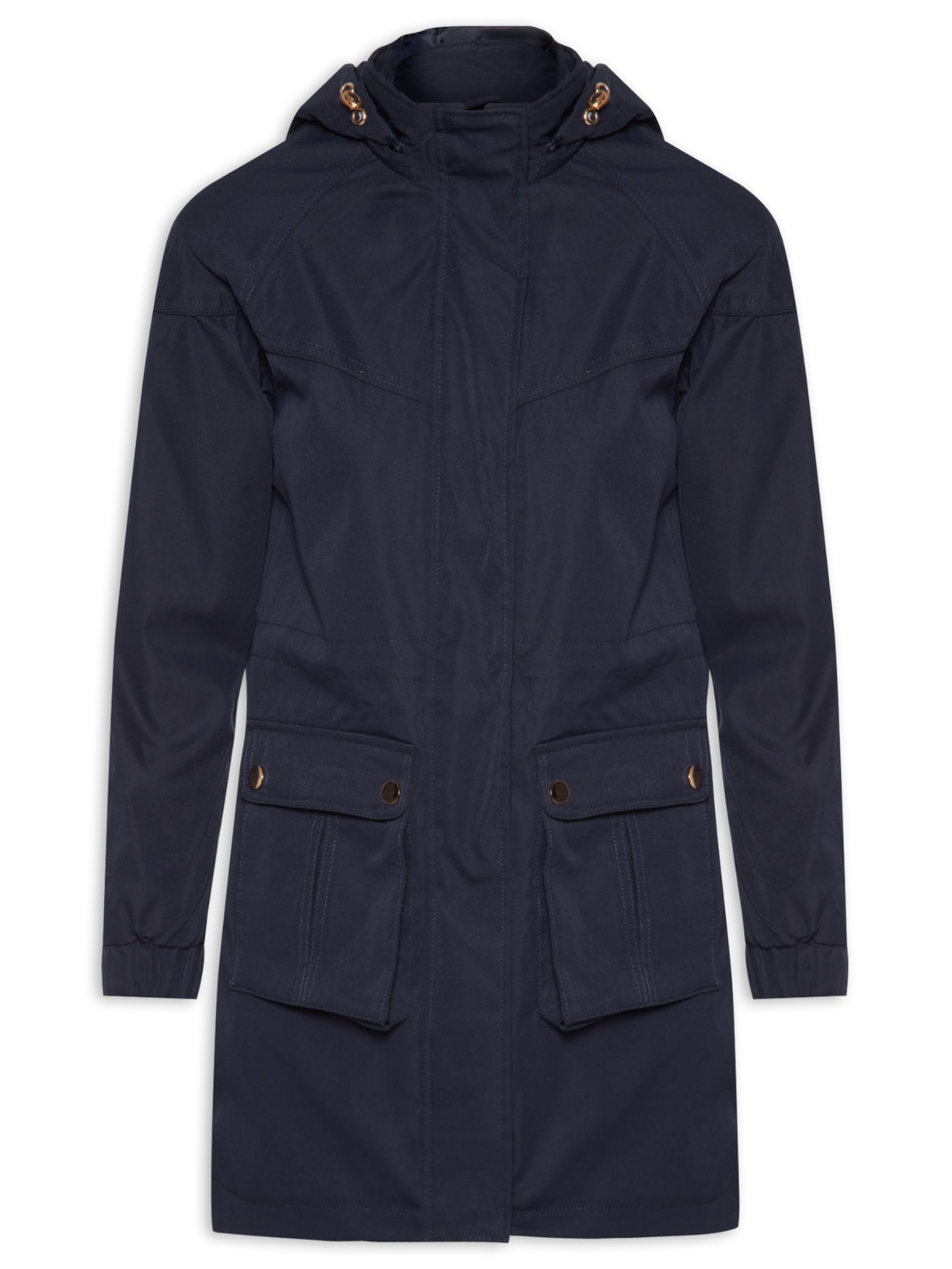 Parka Feminina Com Capuz Removível - Azul