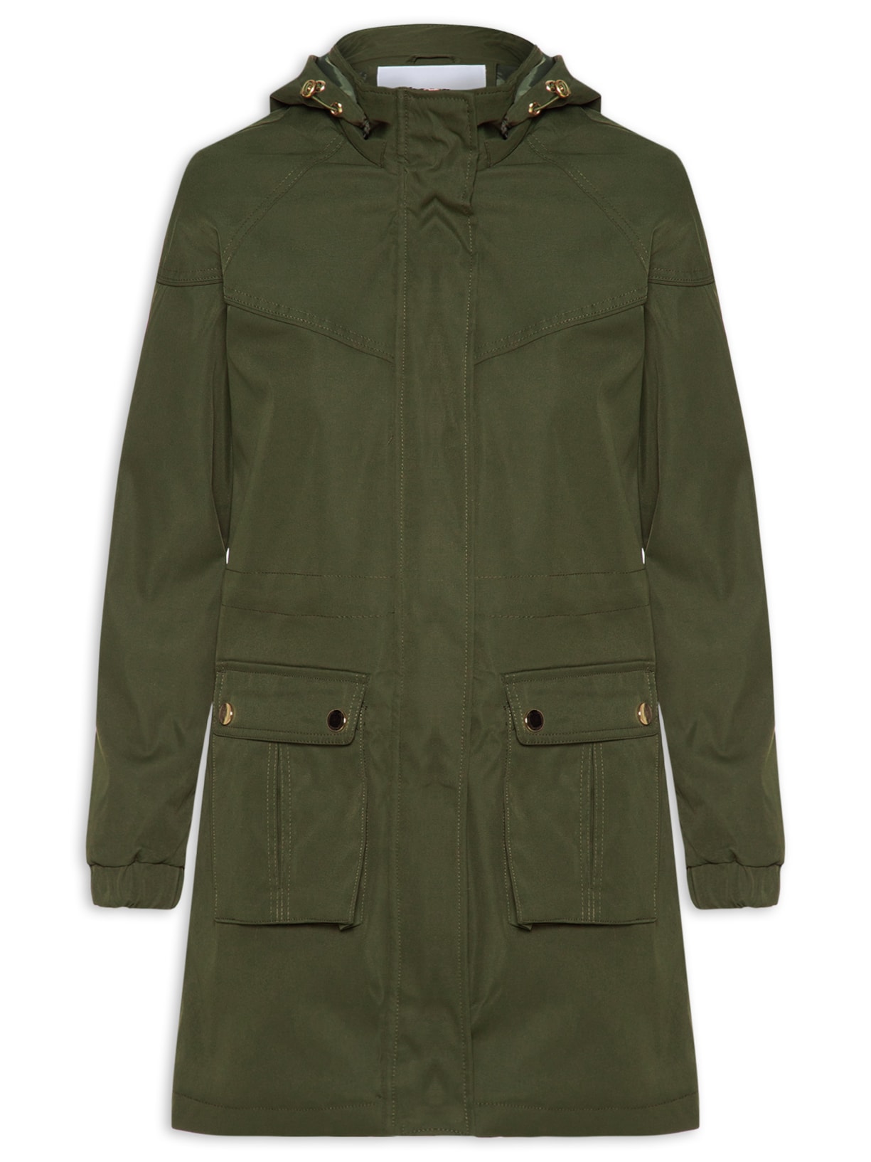 Parka Feminina Com Capuz Removível - Verde