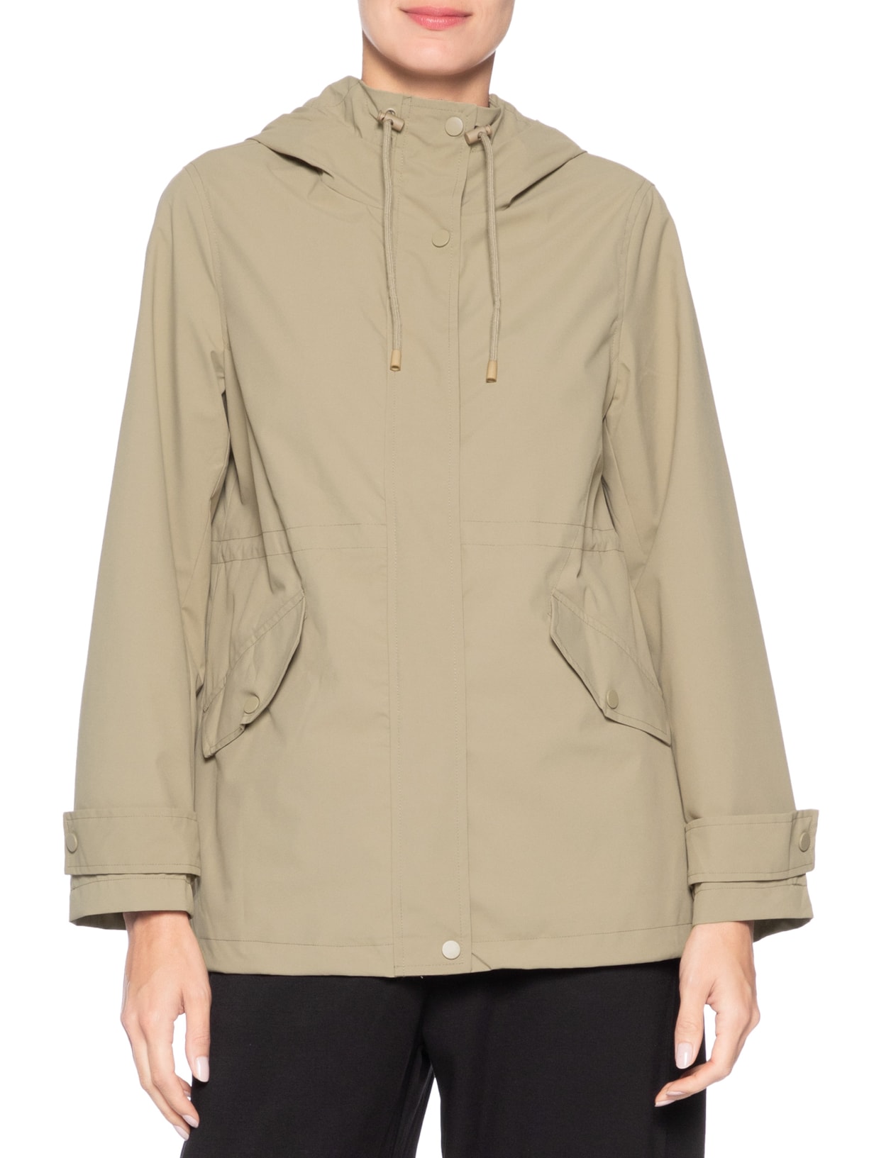 Parka Feminina com Gorro Bege Basiq