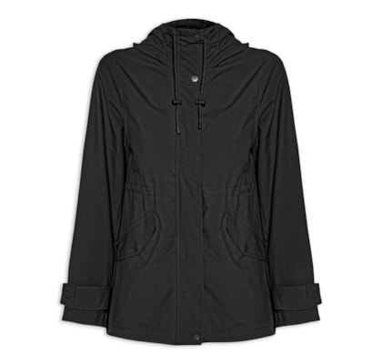 Parka Feminina com Gorro - Preto