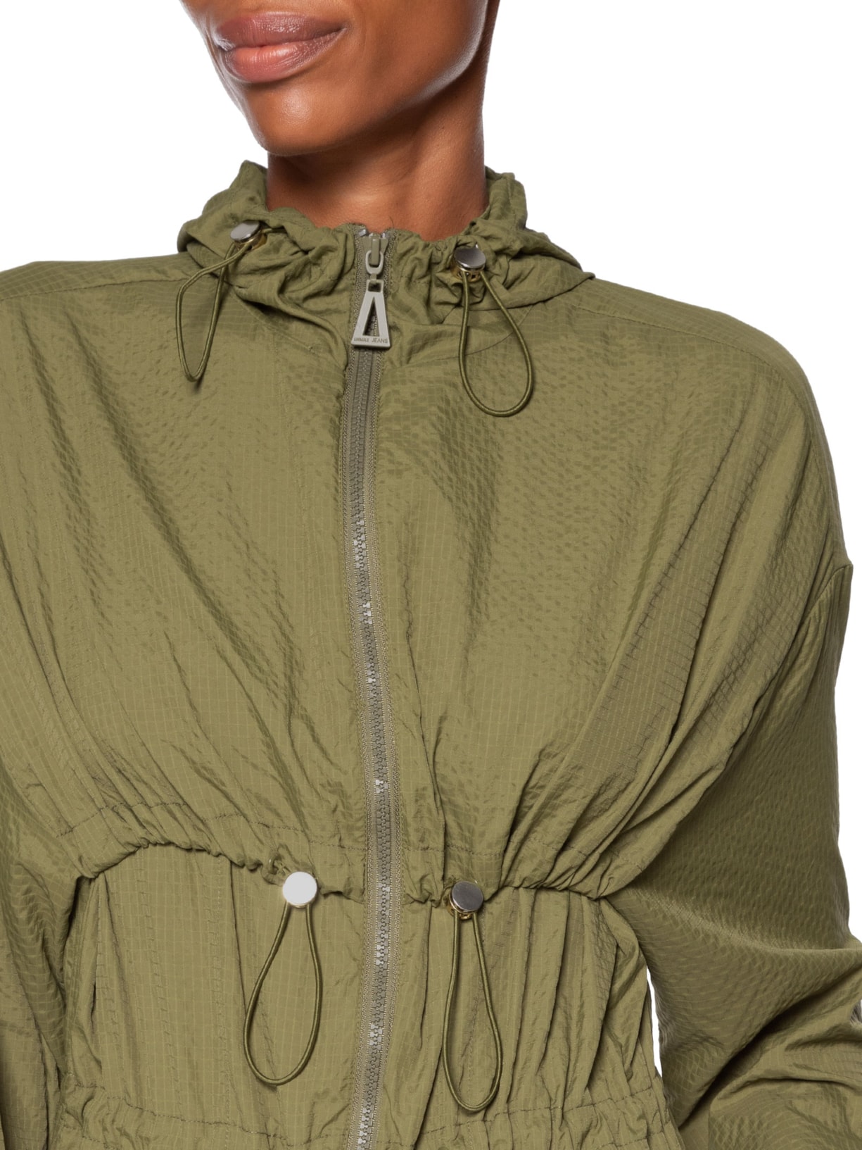 Parka Feminina De Nylon Leve Alongada Verde Animale Jeans