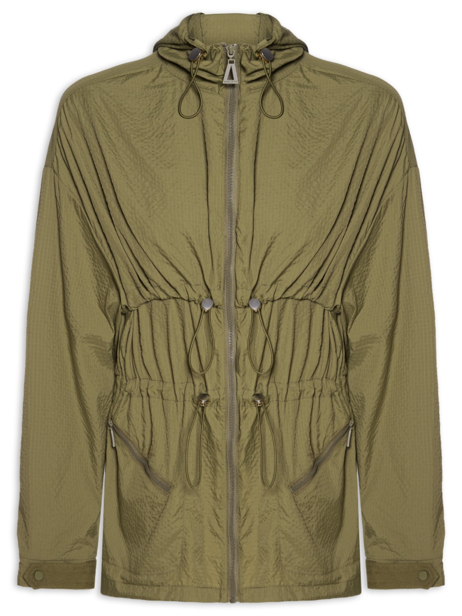 Palm × GREEN BOWL Nylon Full Zip Parka Parka Feminina De Nylon Leve Alongada - Verde - Animale Jeans