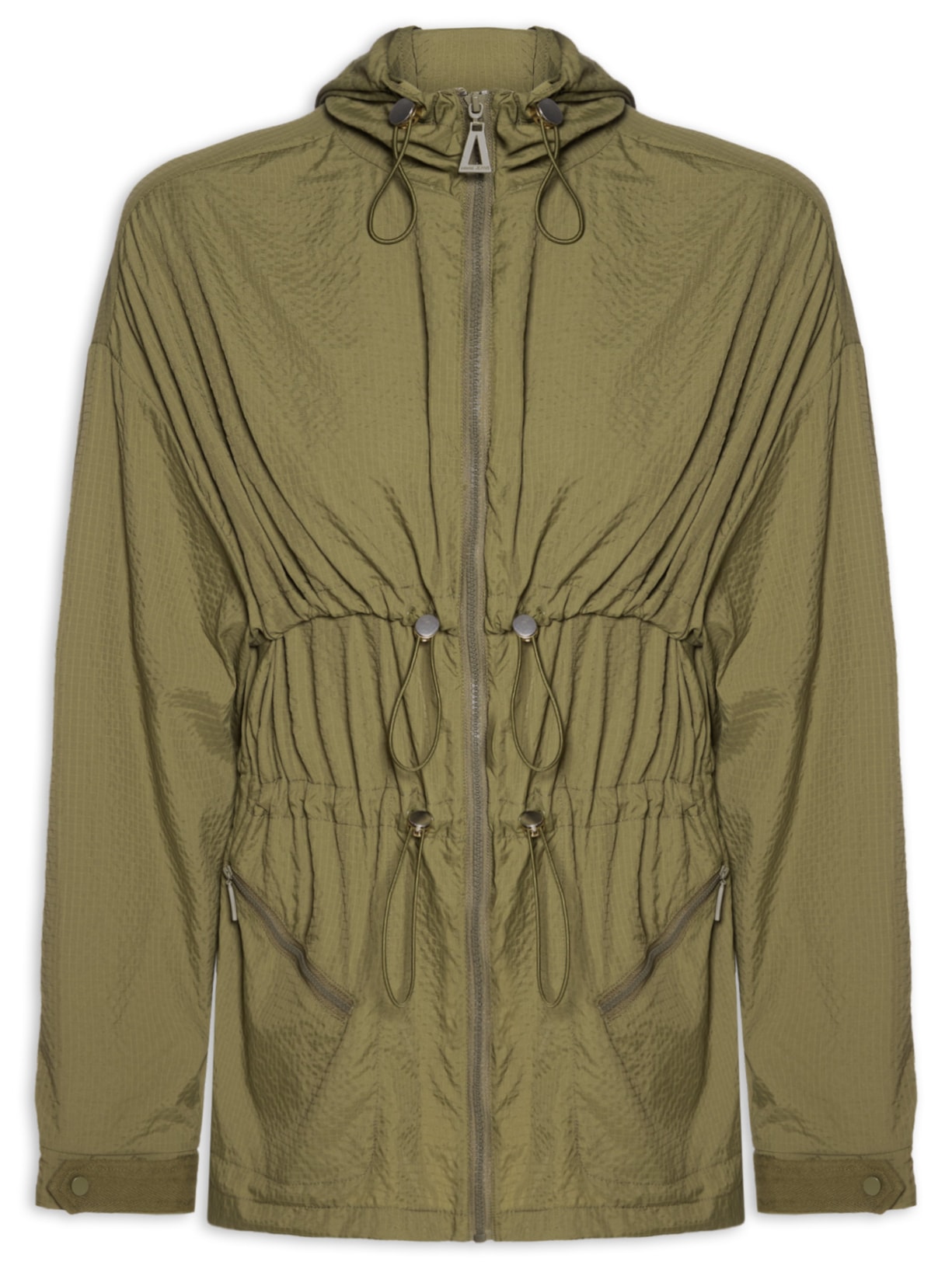 Parka Feminina De Nylon Leve Alongada Verde Animale Jeans