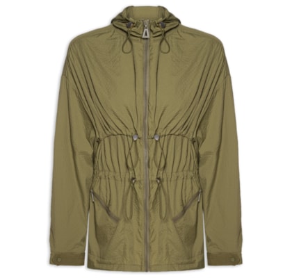 Parka Feminina De Nylon Leve Alongada - Verde