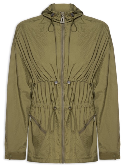 Parka Feminina De Nylon Leve Alongada - Verde