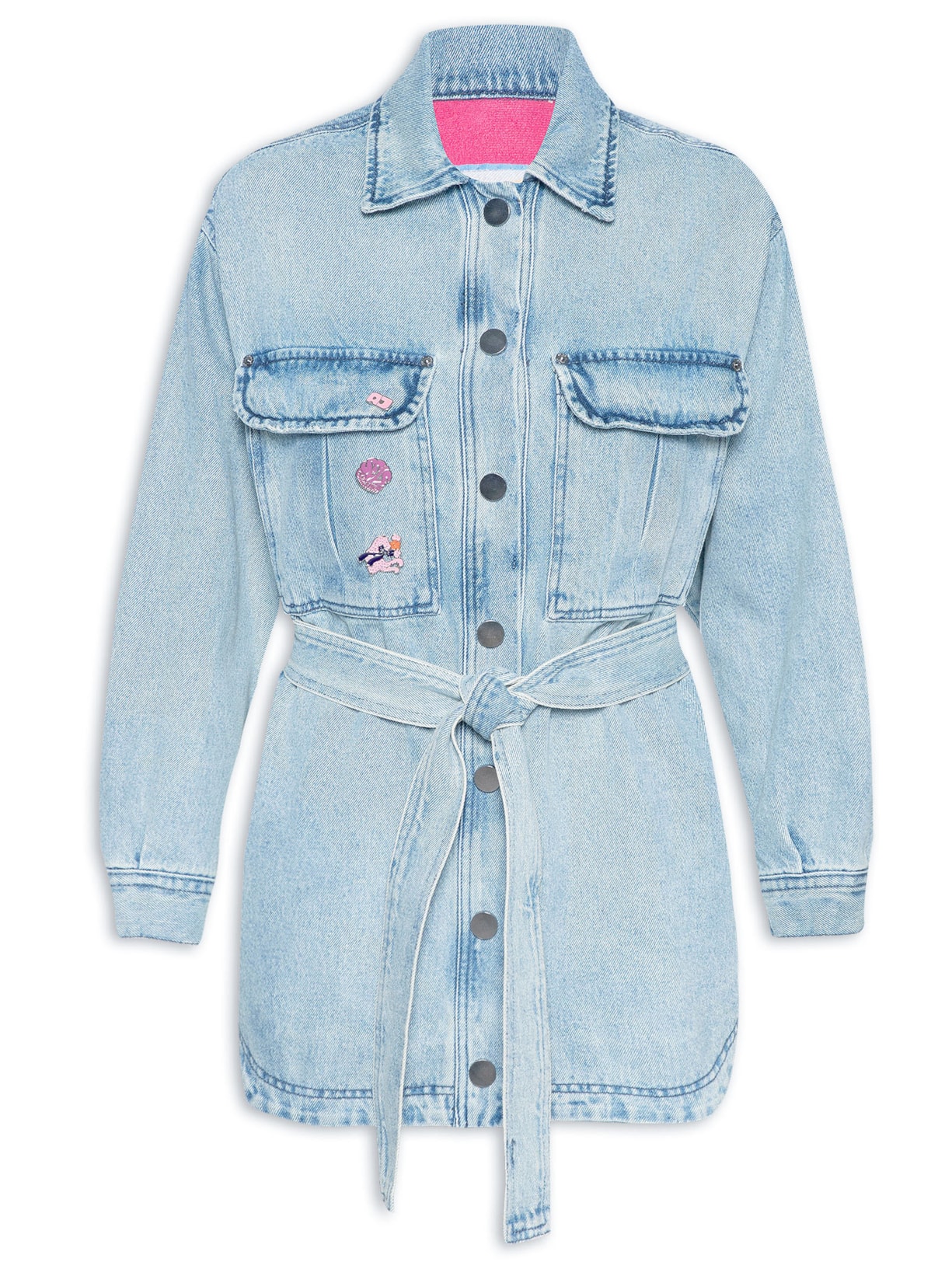 Parka Feminina Jeans Forrada Com Suede - Azul