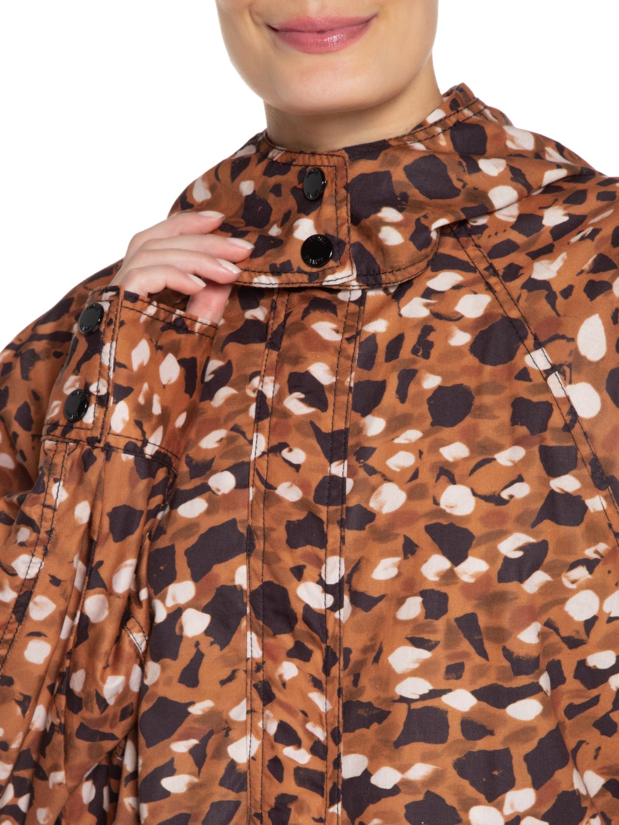 Parka Feminina Texturizada Granilite Marrom Animale