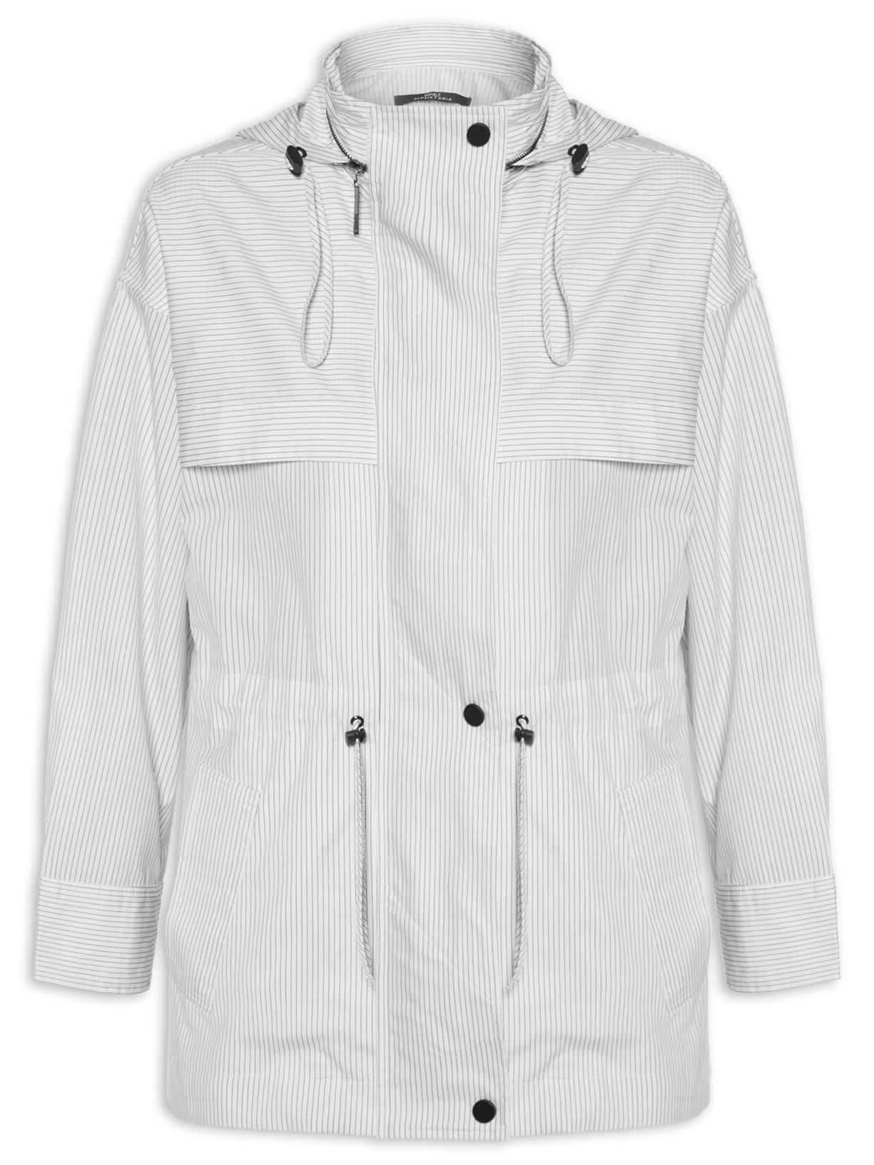Parka Feminina Tricoline Listras Branco Animale