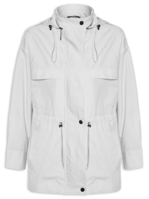 Parka Feminina Tricoline Listras - Branco