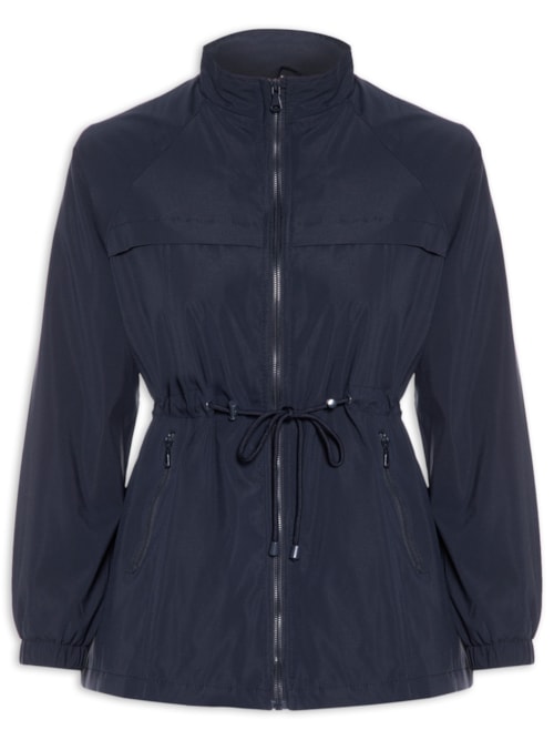 Parka Feminina Utilitária Ajustável – Azul