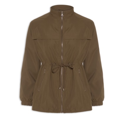 Parka Feminina Utilitária Ajustável - Marrom