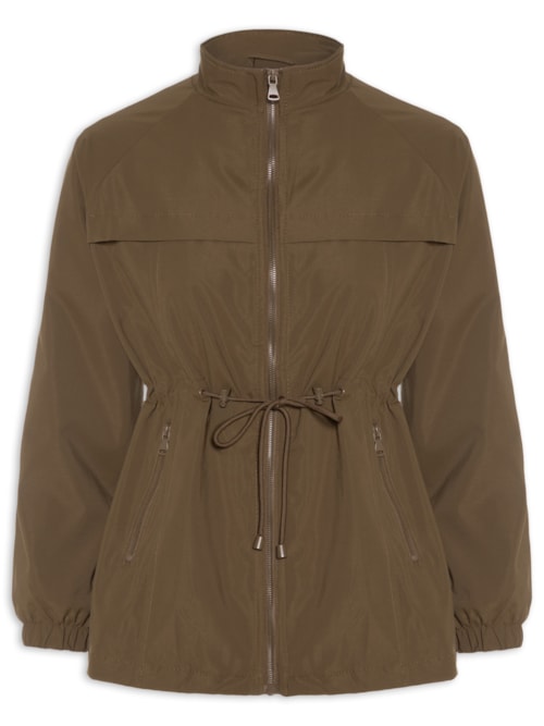 Parka Feminina Utilitária Ajustável - Marrom