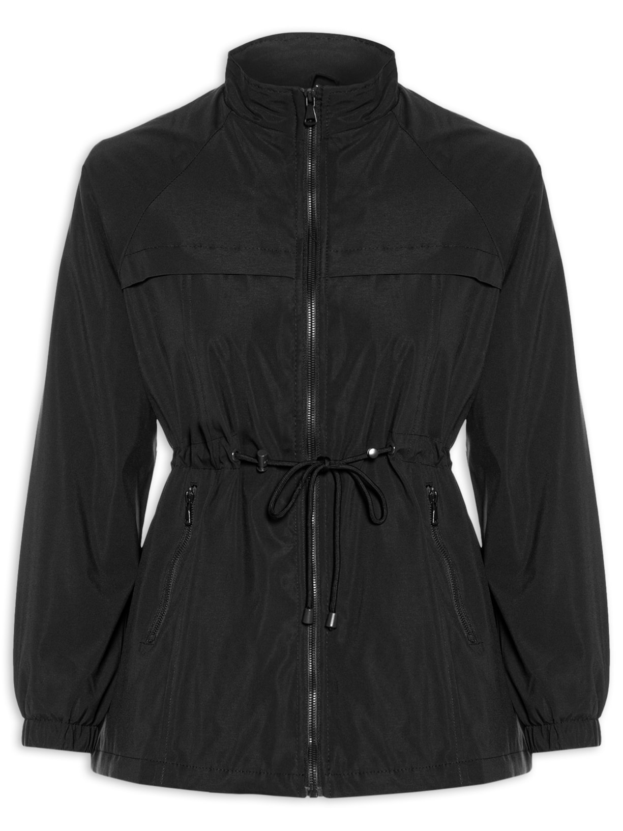 Parka Feminina Utilitária Ajustável  – Preto Basiq