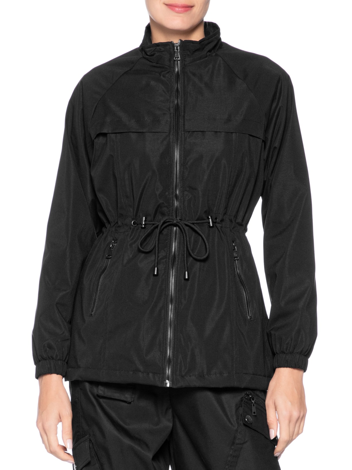 Parka Feminina Utilitária Ajustável  – Preto Basiq