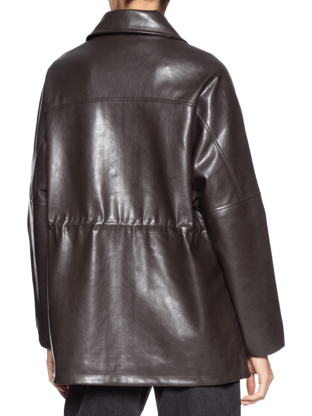 Parka Feminina Utilitária Gola Alta Marrom Basiq