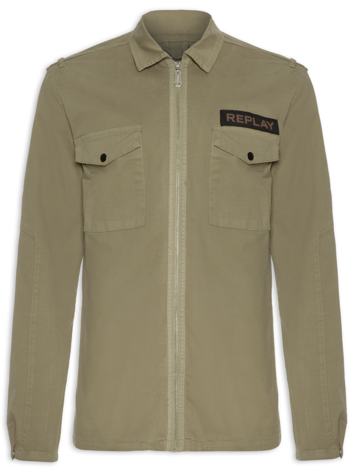 Parka Masculina Sarja Vista Com Zíper - Verde