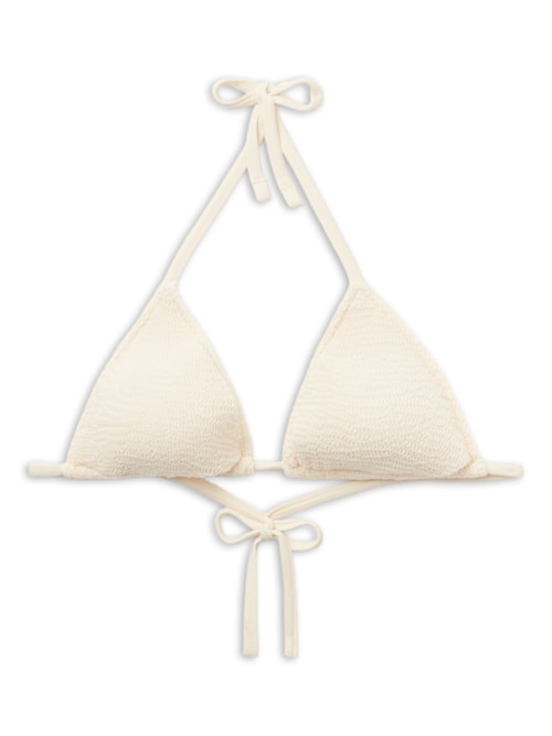 Parte De Cima Biquíni Cortininha Crinkle Waves - Branco