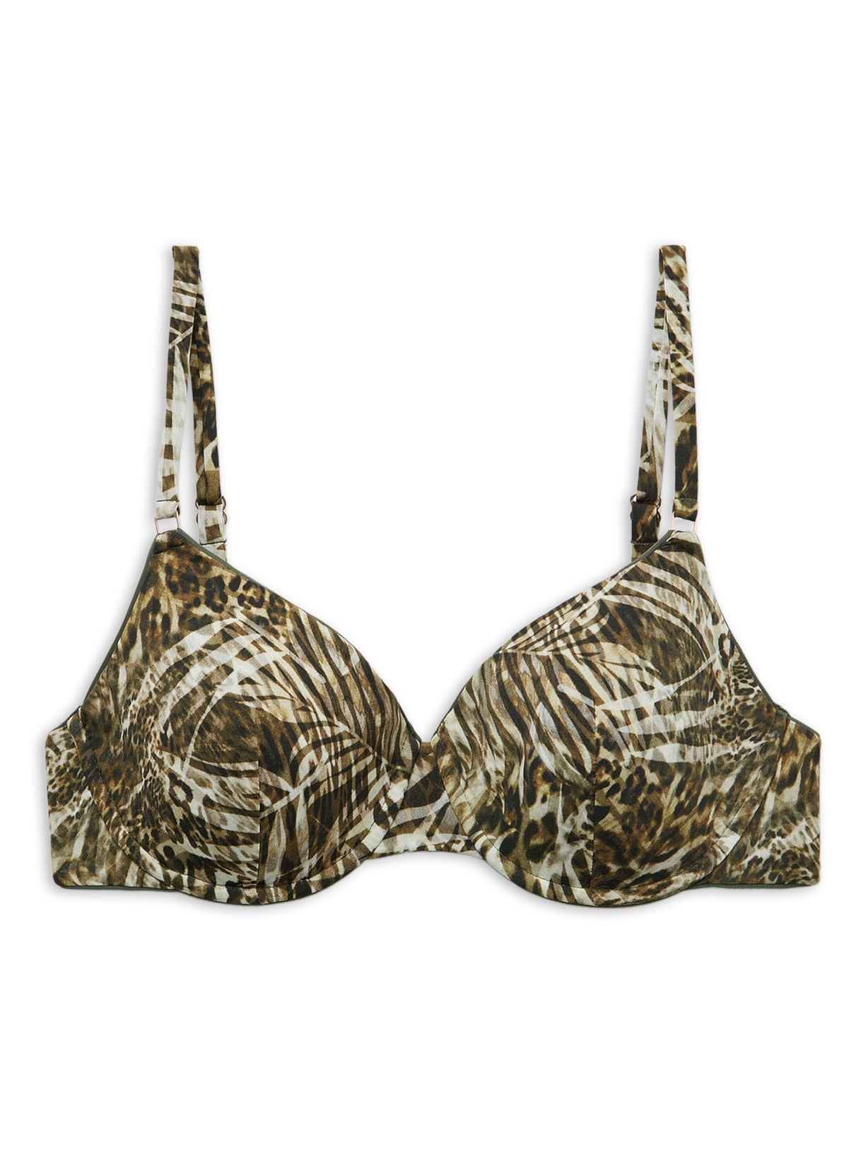 Parte De Cima Biquíni Push-Up Tropical Animalier - Verde