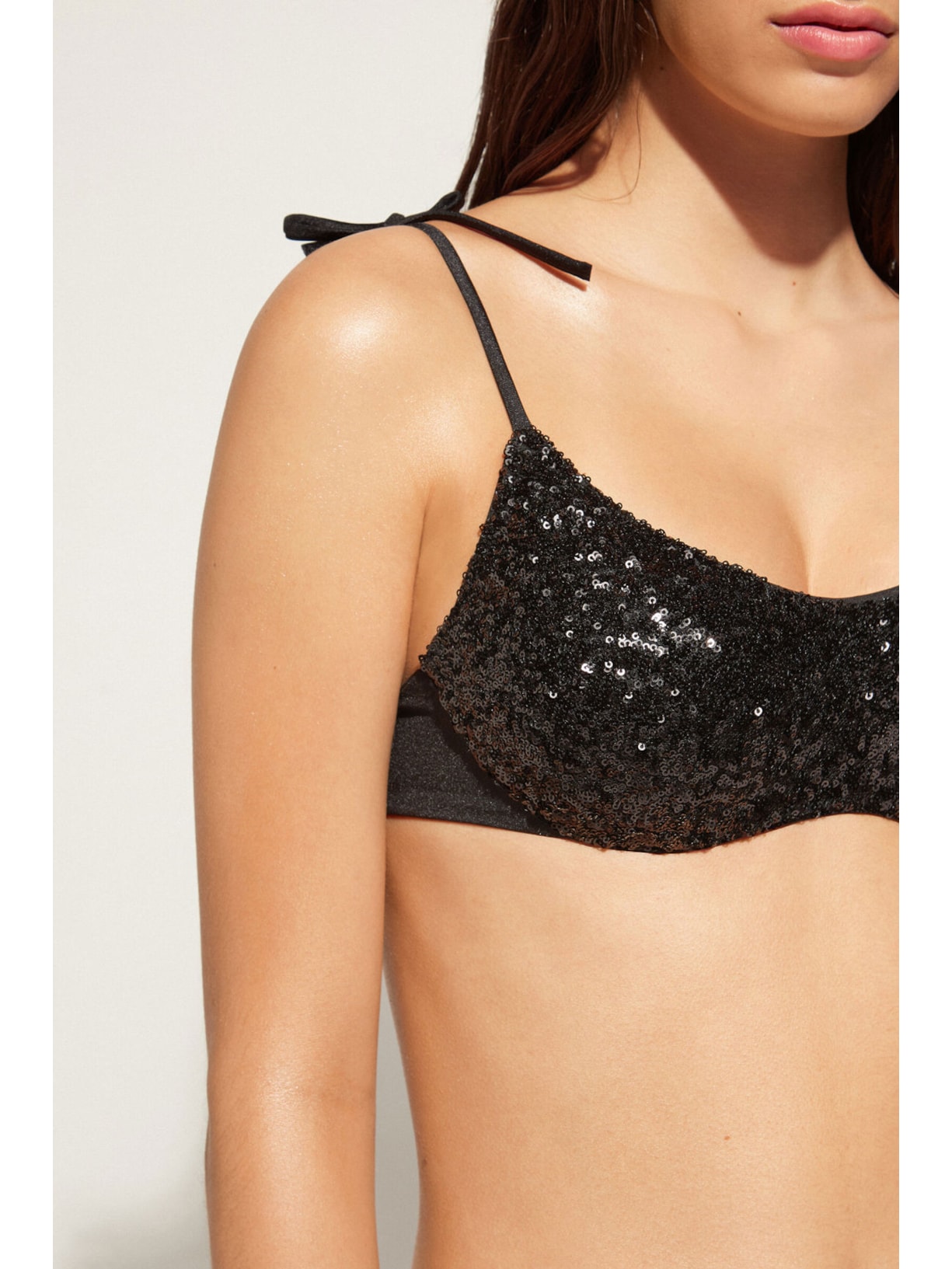 Parte De Cima De Biquíni Almofadado Cannes Preto Calzedonia