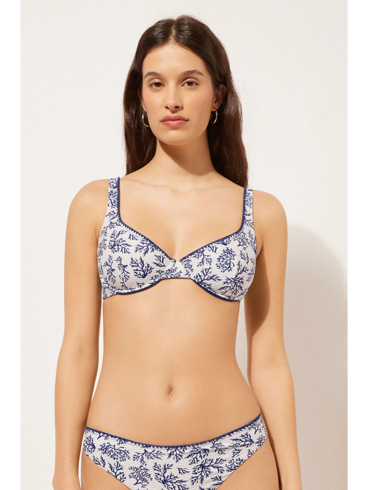 Parte De Cima De Biquíni Balconette Blue Corals Azul Calzedonia