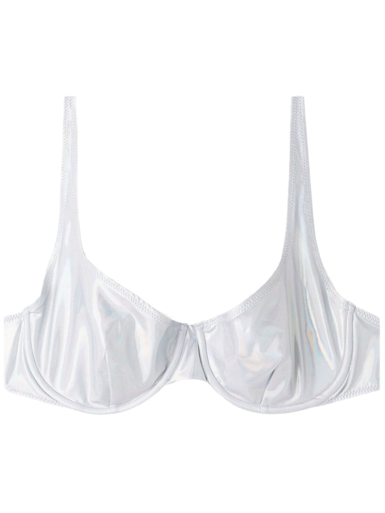 Parte De Cima De Biquíni Balconette Com Efeito De Pele Brilhante Daytona - Cinza