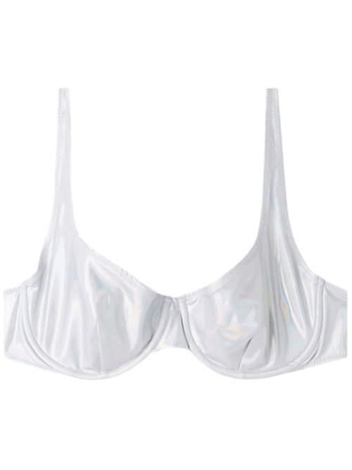 Parte De Cima De Biquíni Balconette Com Efeito De Pele Brilhante Daytona - Cinza