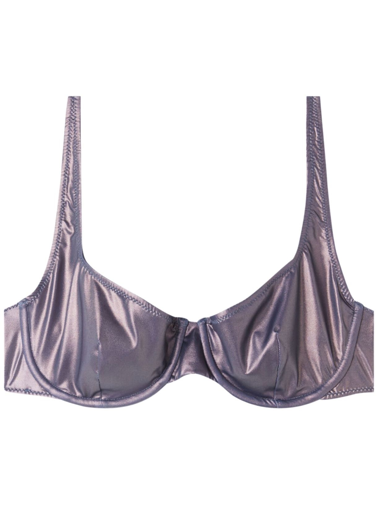 Parte De Cima De Biquíni Balconette Com Efeito De Pele Brilhante Daytona - Roxo