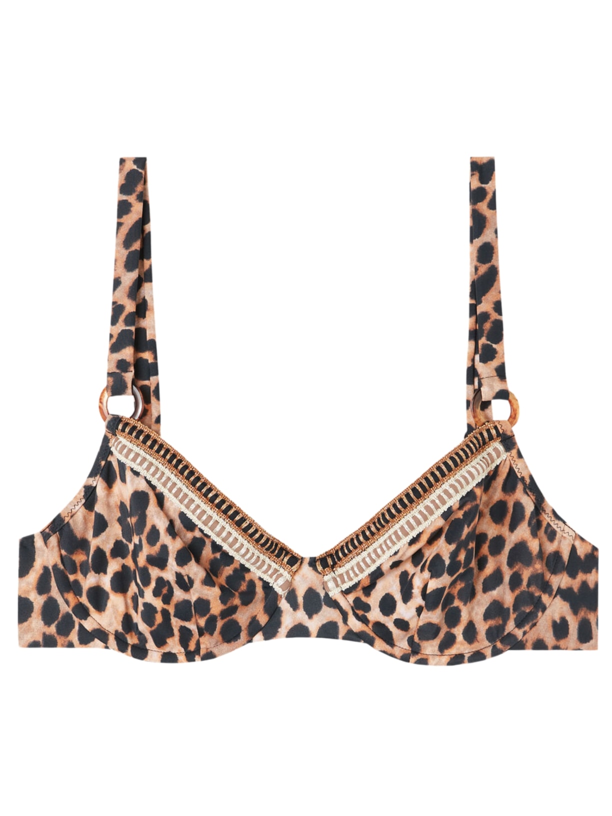 Parte De Cima De Biquíni Balconette Com Estampa Animal Bilbao Marrom Calzedonia