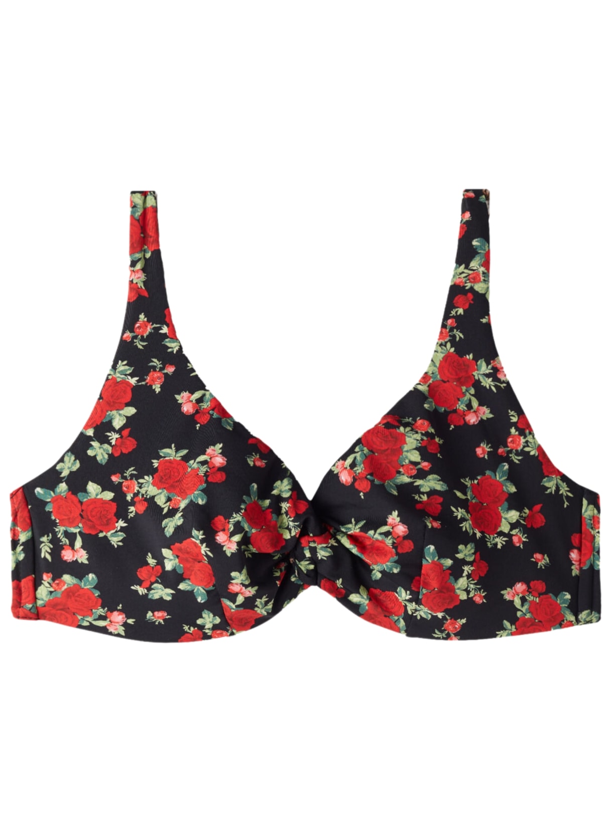 Parte De Cima De Biquíni Balconette Com Estampa De Rosas e Animal Nizza Preto Calzedonia