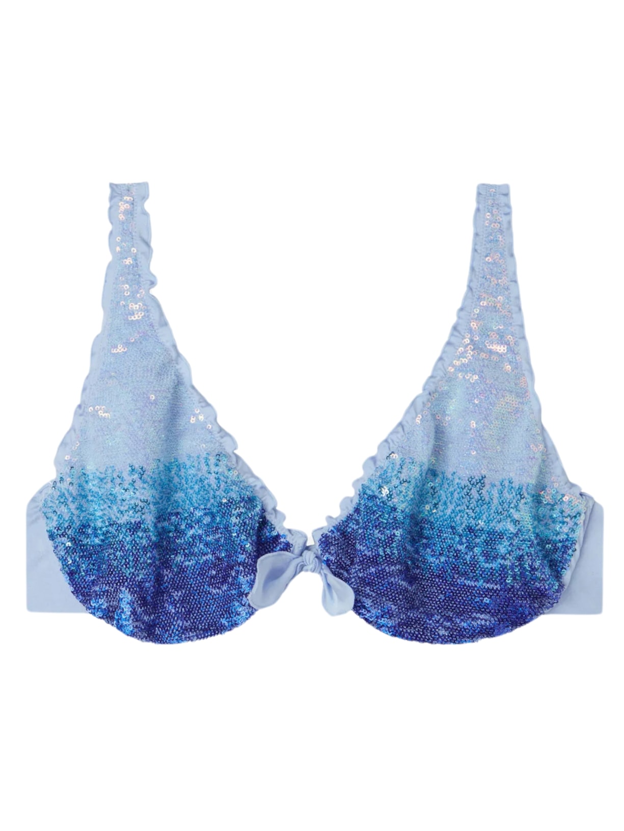 Parte De Cima De Biquíni Balconette Com Paêtes Seychelles - Azul