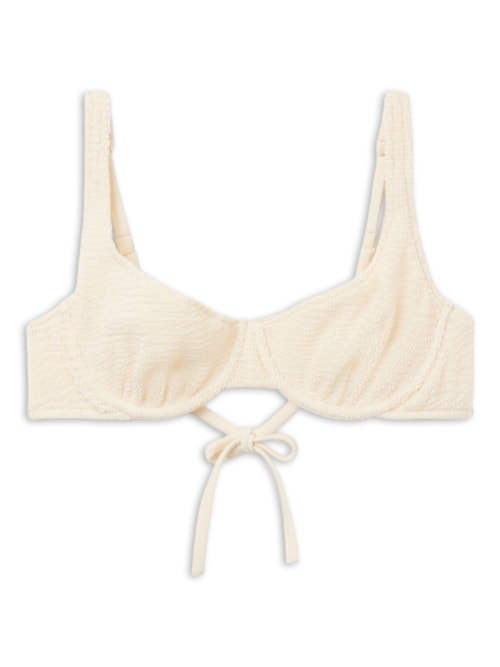 Parte De Cima De Biquíni Balconette Crinkle Waves - Branco