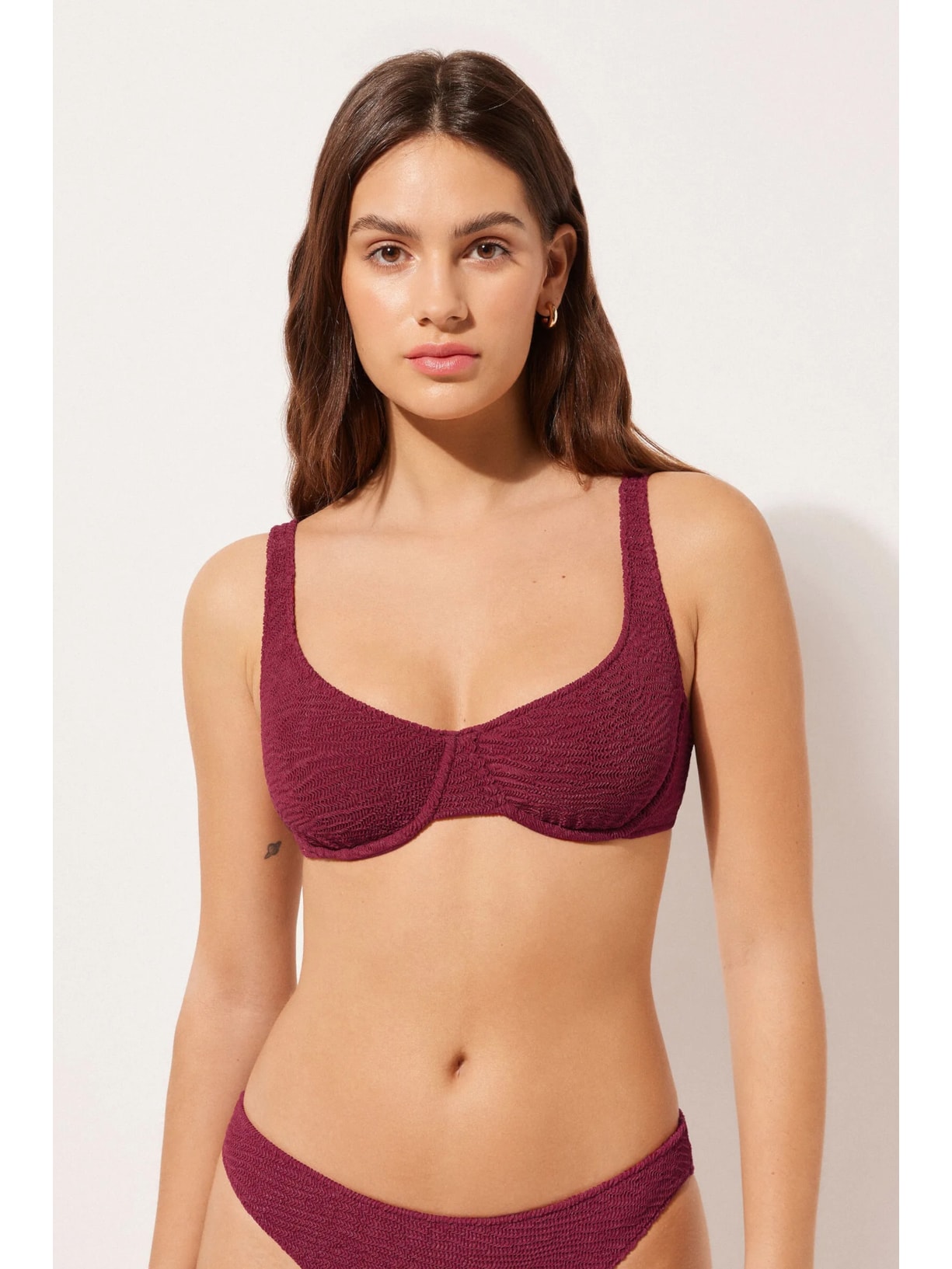 Parte De Cima De Biquíni Balconette Crinkle Waves Vermelho Calzedonia