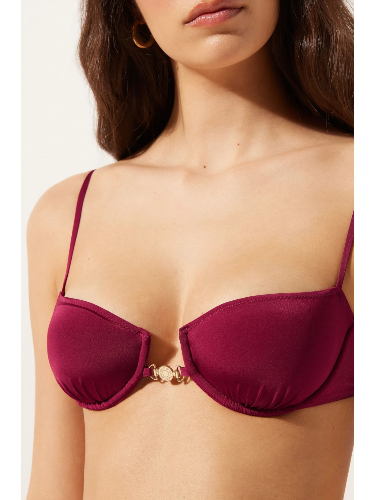 Parte De Cima De Biquíni Balconette Minimal Fit Bordô Calzedonia