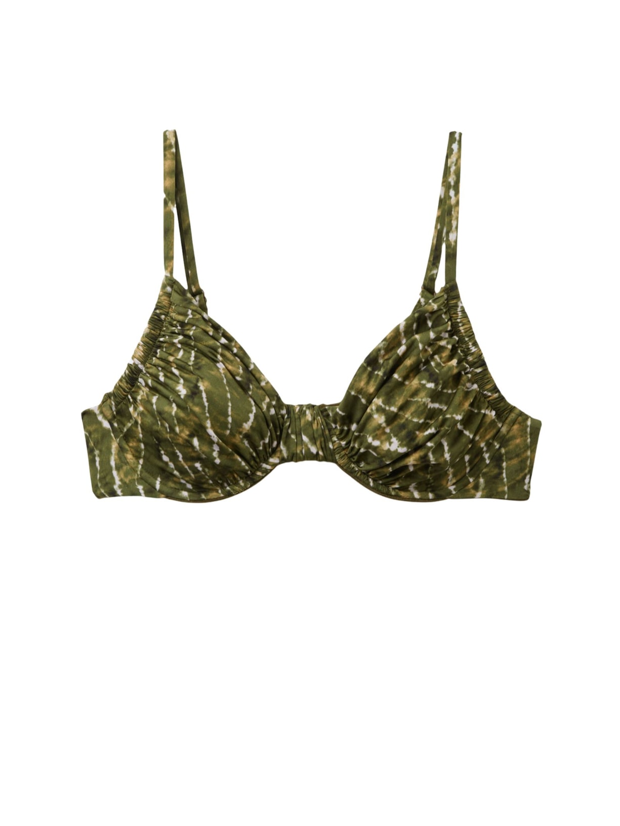 Parte De Cima De Biquíni Balconette Natural Tie-Dye Verde Calzedonia