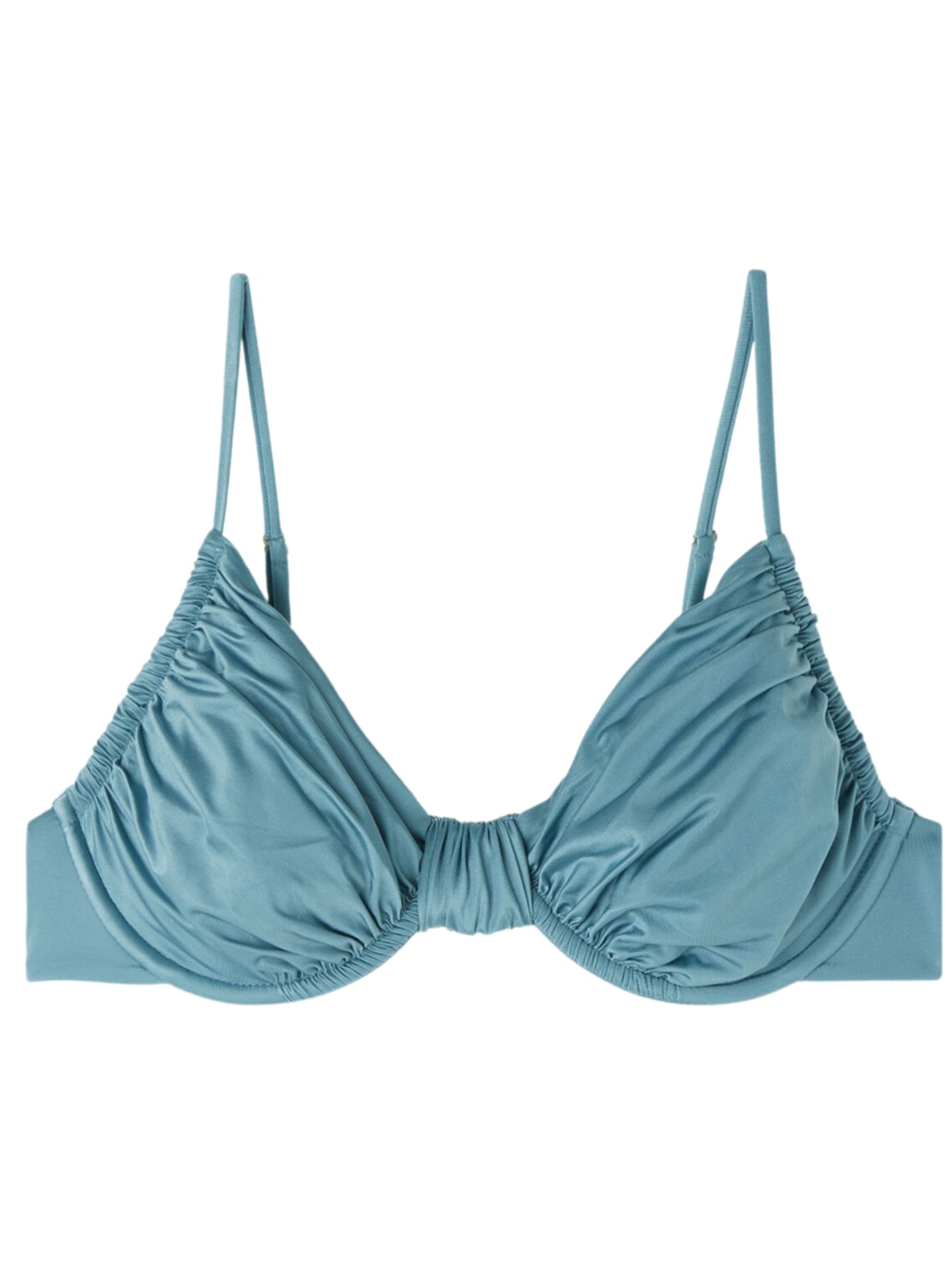 Parte De Cima De Biquíni Balconette Shiny Satin - Azul