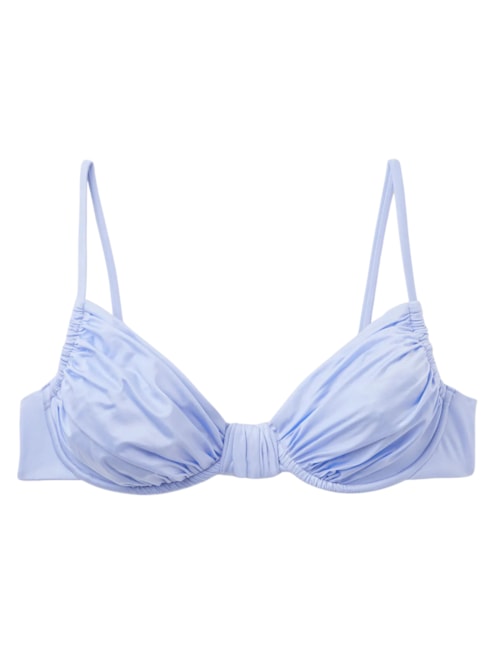 Parte De Cima De Biquíni Balconette Shiny Satin - Azul