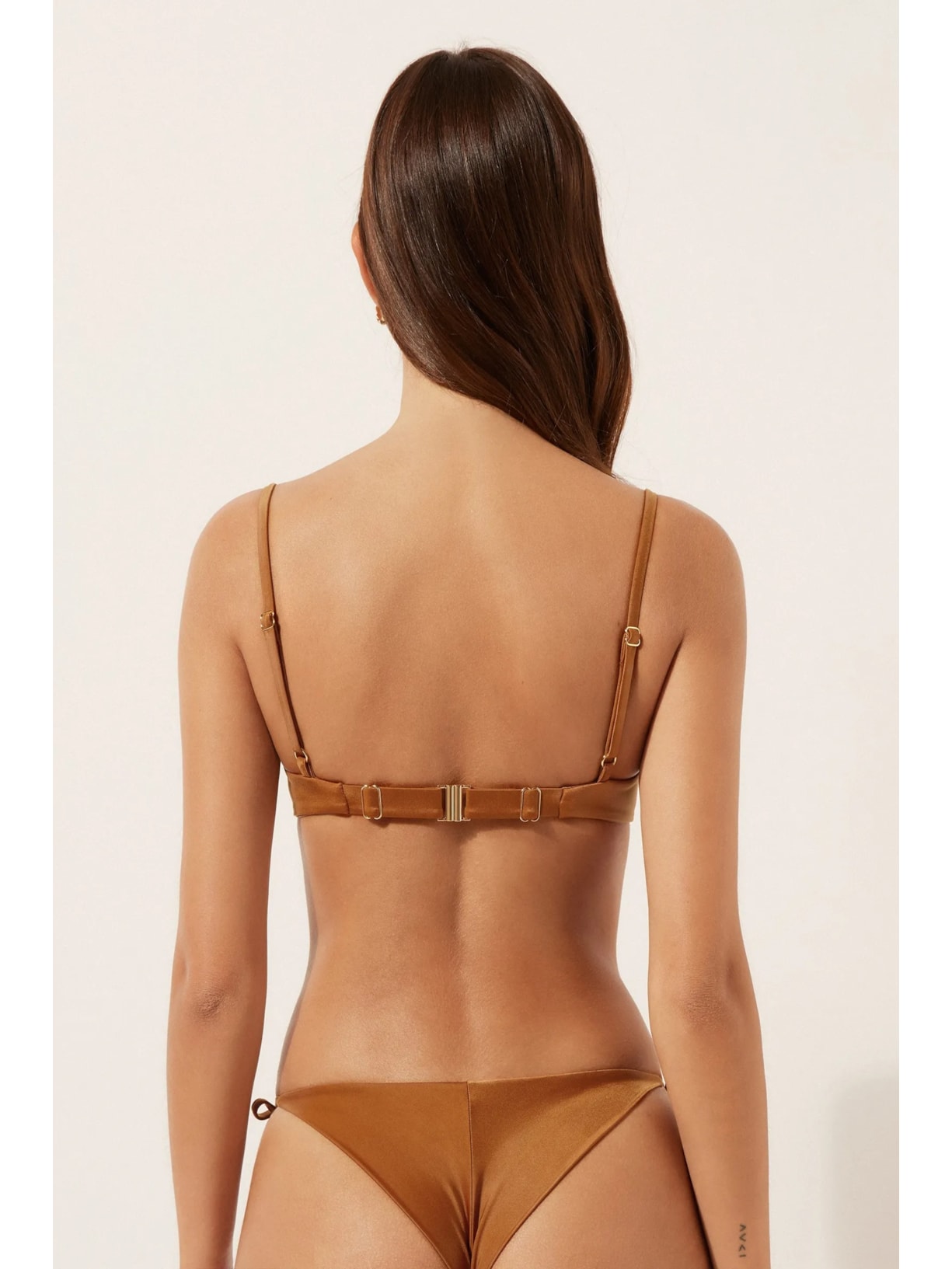 Parte De Cima De Biquíni Balconette Shiny Satin Marrom Calzedonia