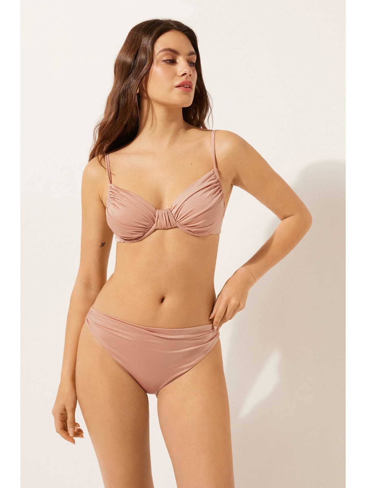Parte De Cima De Biquíni Balconette Shiny Satin Rosa Calzedonia