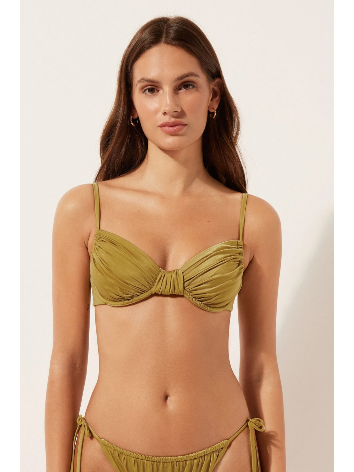 Parte De Cima De Biquíni Balconette Shiny Satin Verde Calzedonia