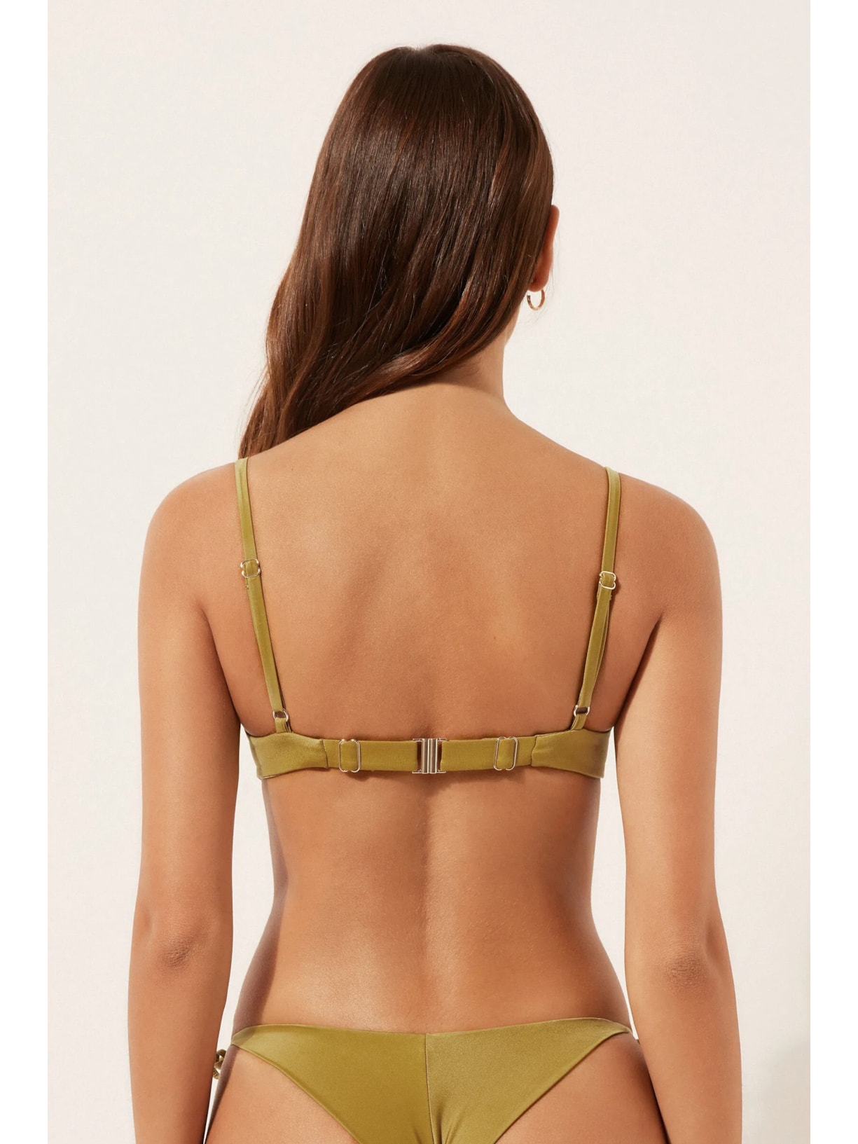 Parte De Cima De Biquíni Balconette Shiny Satin Verde Calzedonia