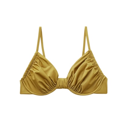 Parte De Cima De Biquíni Balconette Shiny Satin - Verde