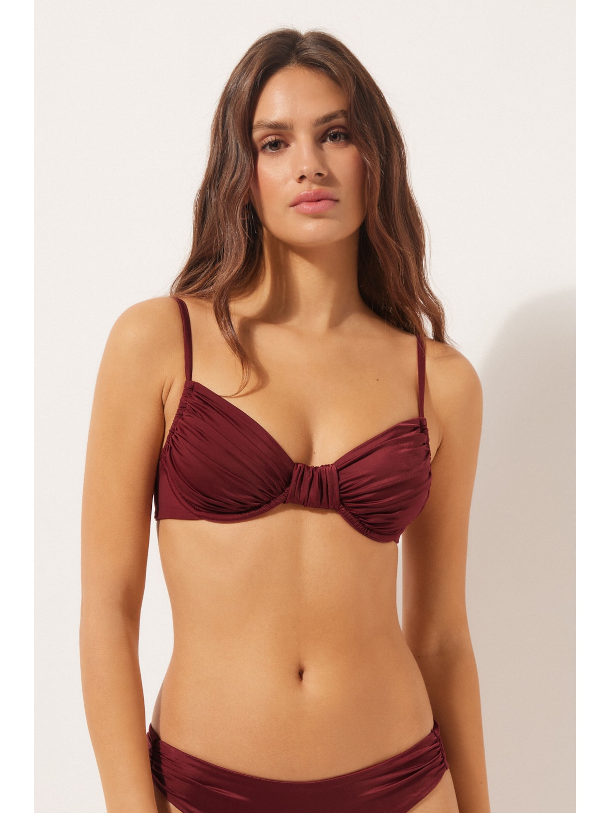 Parte De Cima De Biquíni Balconette Shiny Satin Vermelho Calzedonia