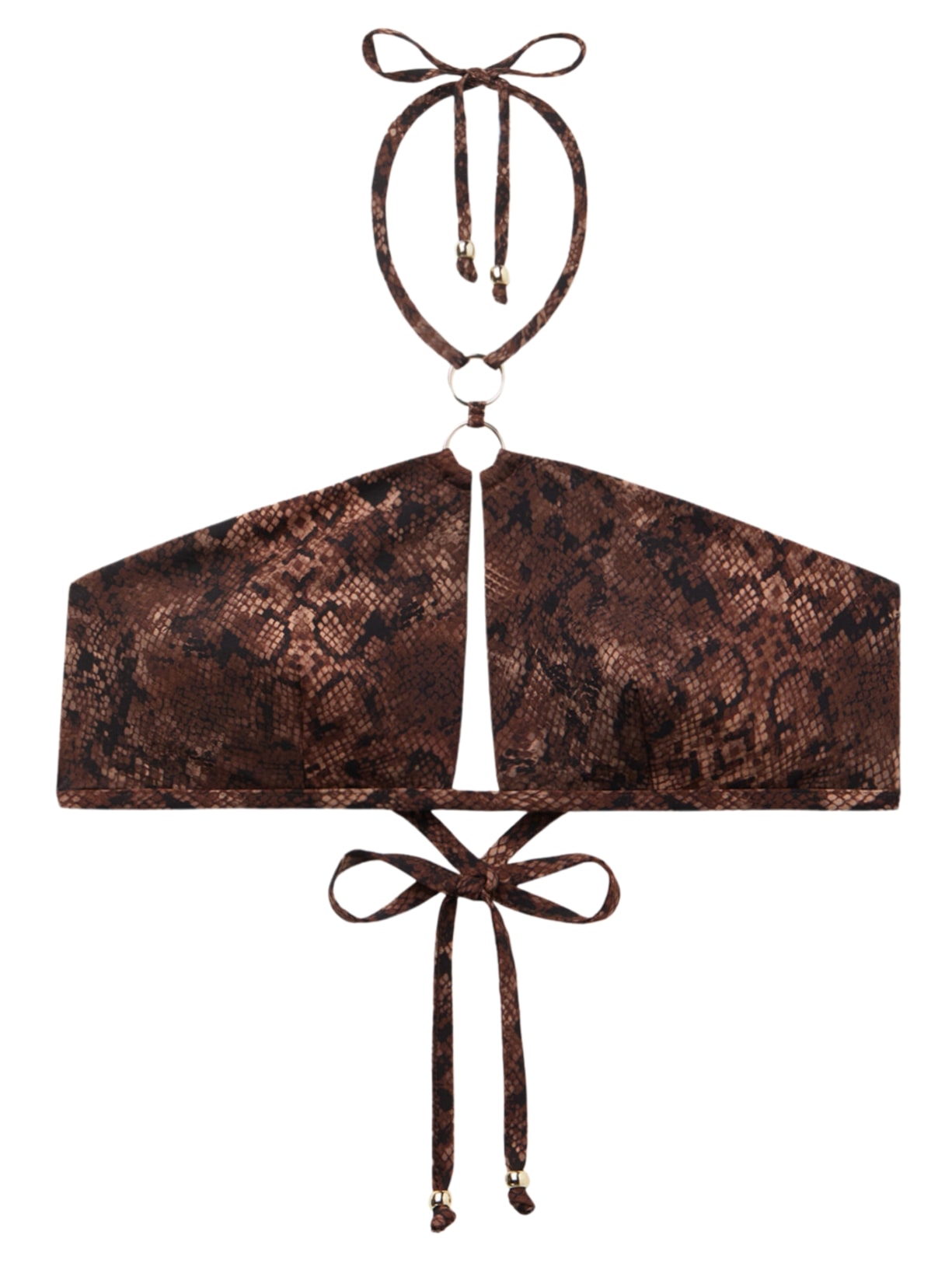 Parte De Cima De Biquíni Brown Snake - Marrom