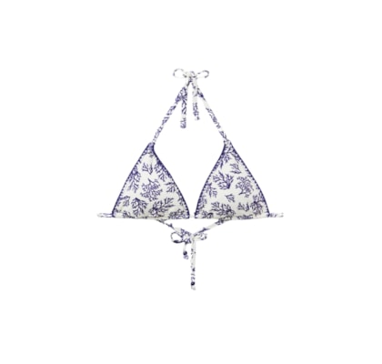 Parte De Cima De Biquíni Cortininha Blue Corals - Azul