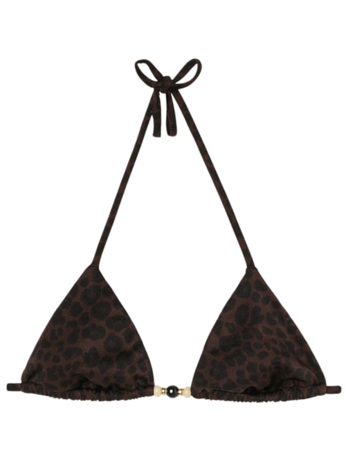 Parte De Cima De Biquíni Cortininha Caimanera - Marrom