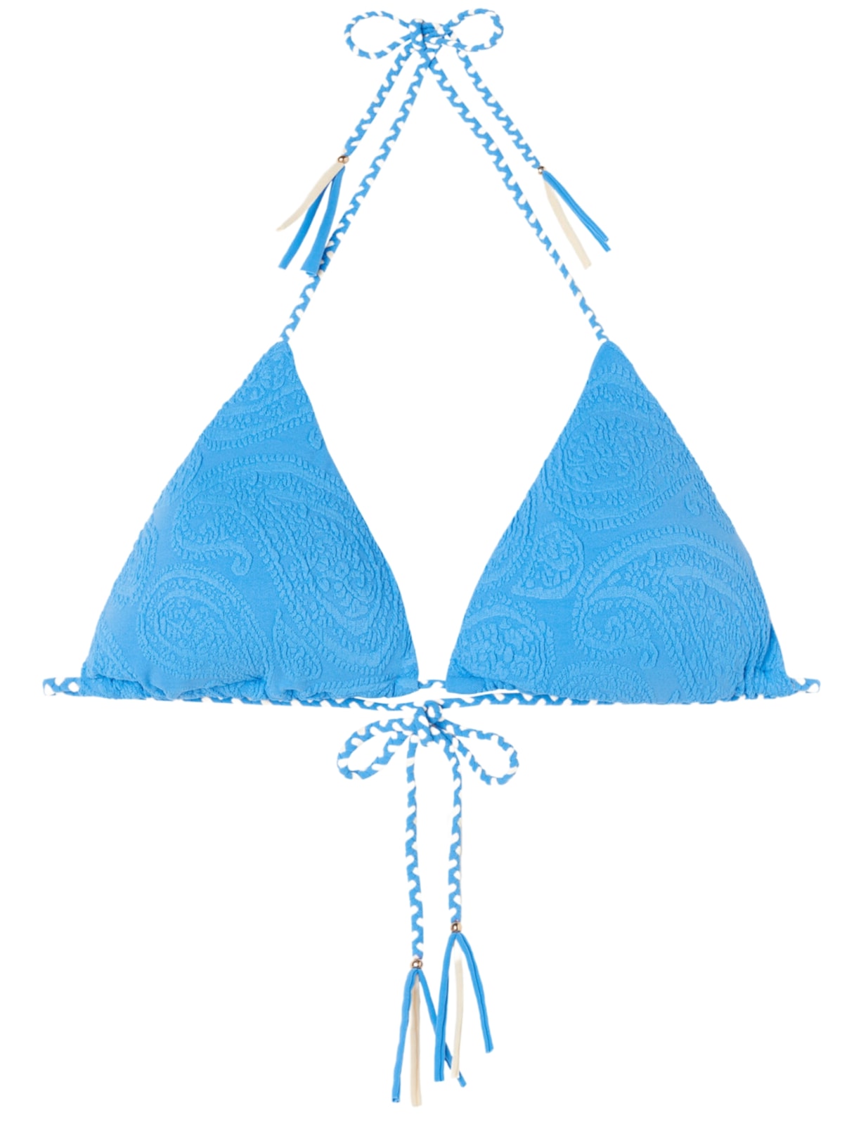 Parte De Cima De Biquíni Cortininha Cashmere Twist - Azul