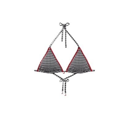 Parte De Cima De Biquíni Cortininha Cherry Vichy - Preto